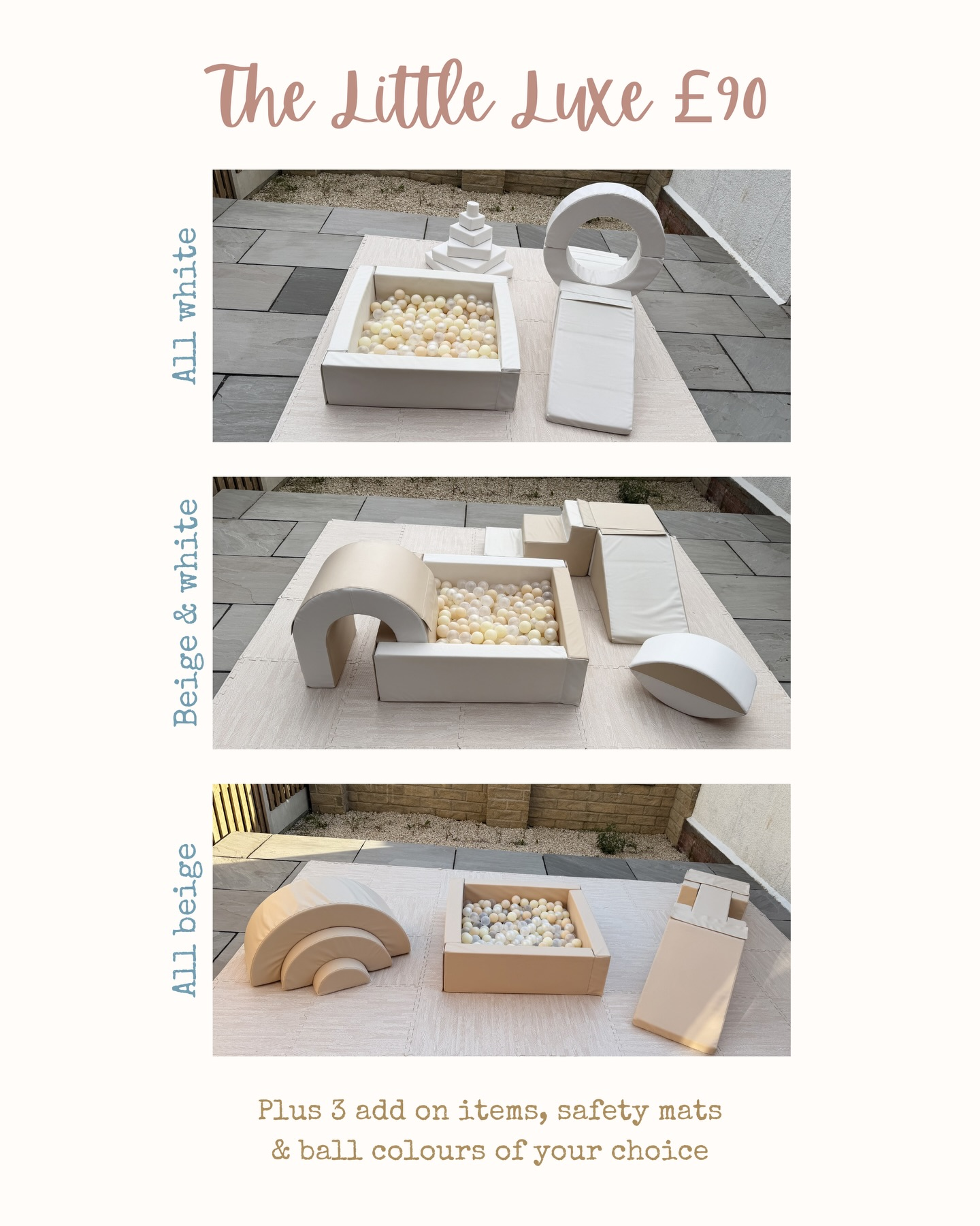 The Little Luxe soft play package pricing card