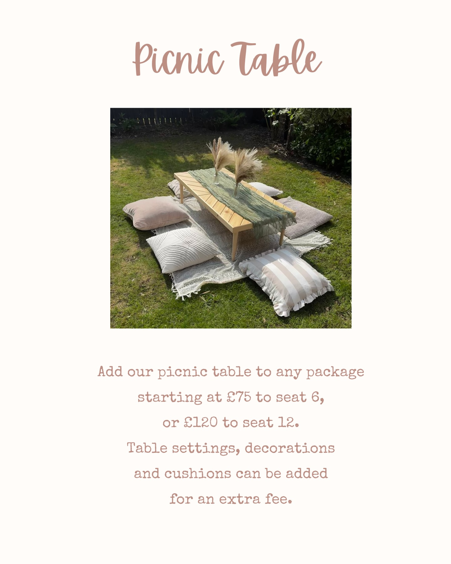 Picnic table add-on card