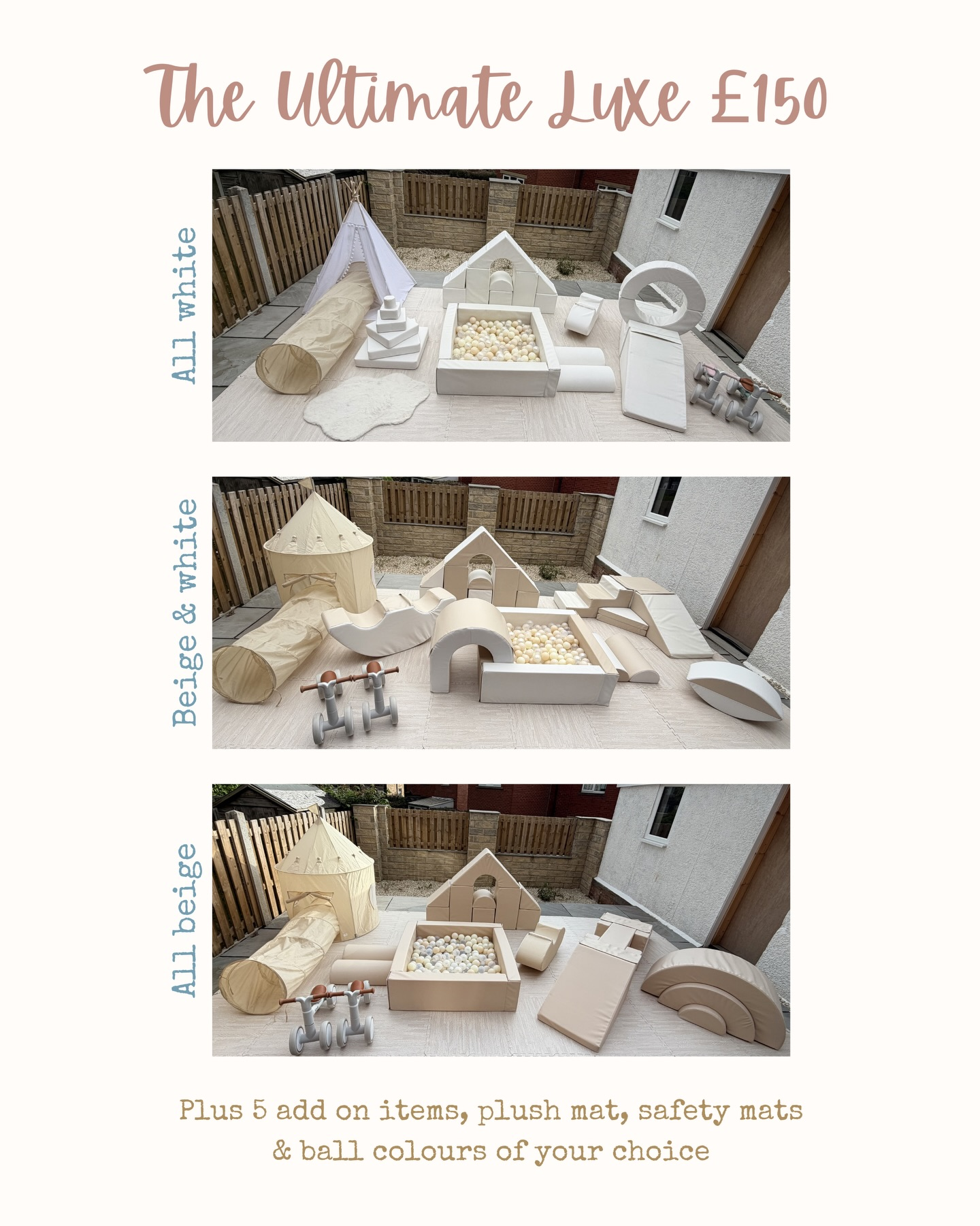 The Ultimate Luxe soft play package pricing card