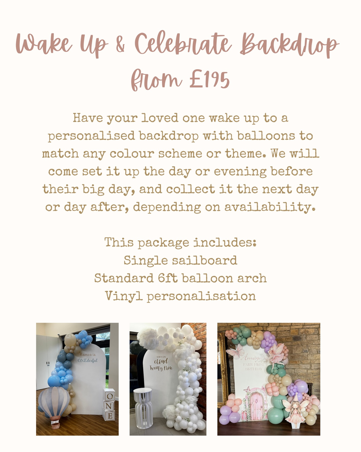 Wake Up and Celebrate backdrop package card